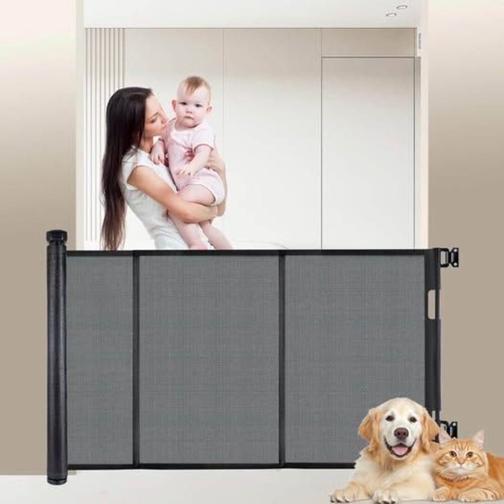 Colbabe Extra-Wide Retractable Baby & Pet Gate – 200” Wide x 34” Tall – NEW